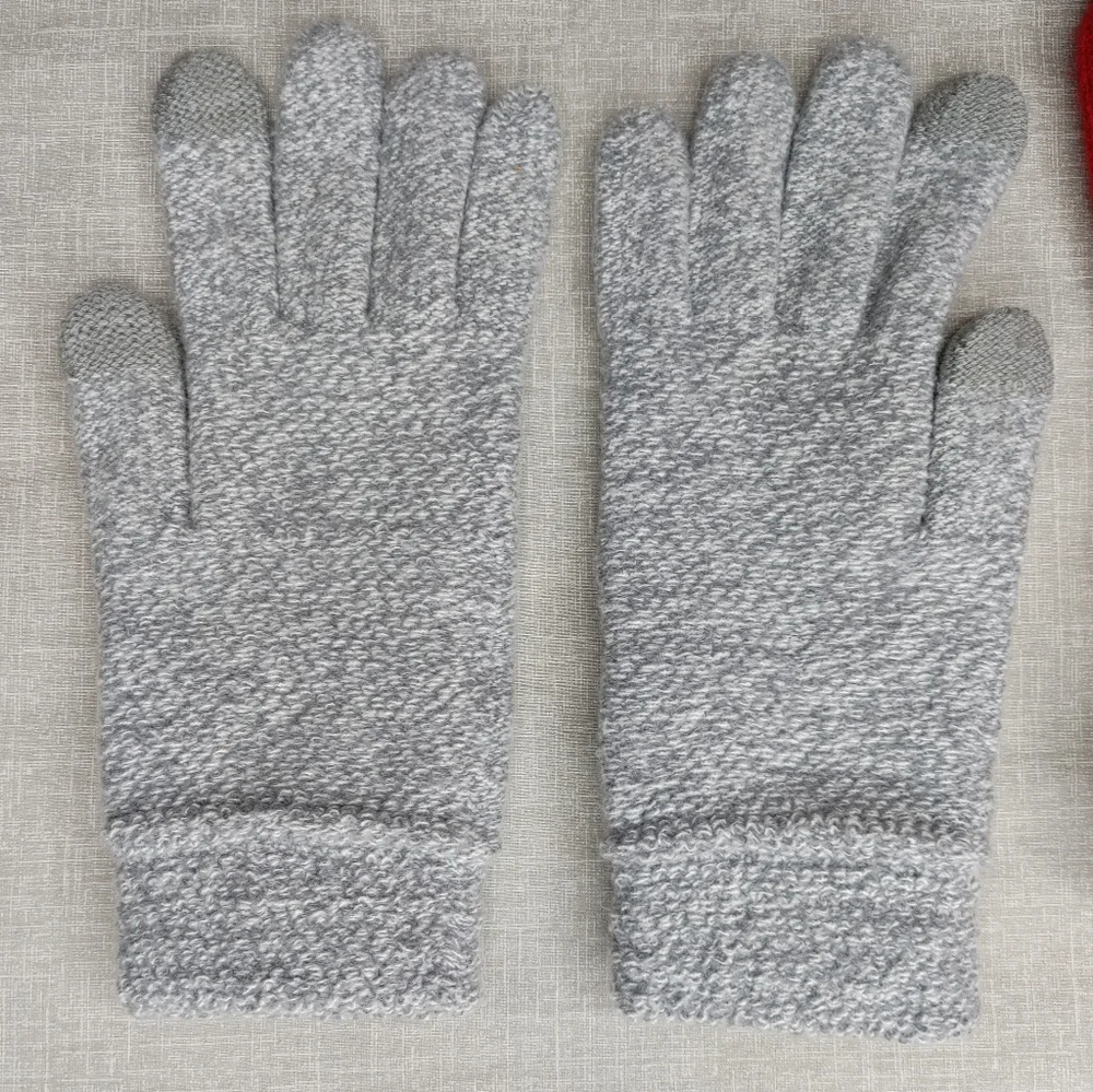 WINTER GLOVES BUNDLE, GRAY, RED 2 PAIRS - Picture 3 of 8